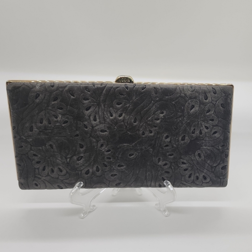 Grey Embossed LODIS Clutch